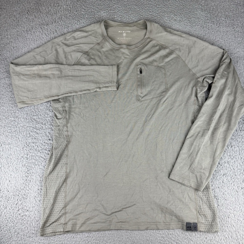 Kuiu Men's Pro Merino Wool 145 Zip-T Pullover Hunting Shirt Mens Xxl Gray